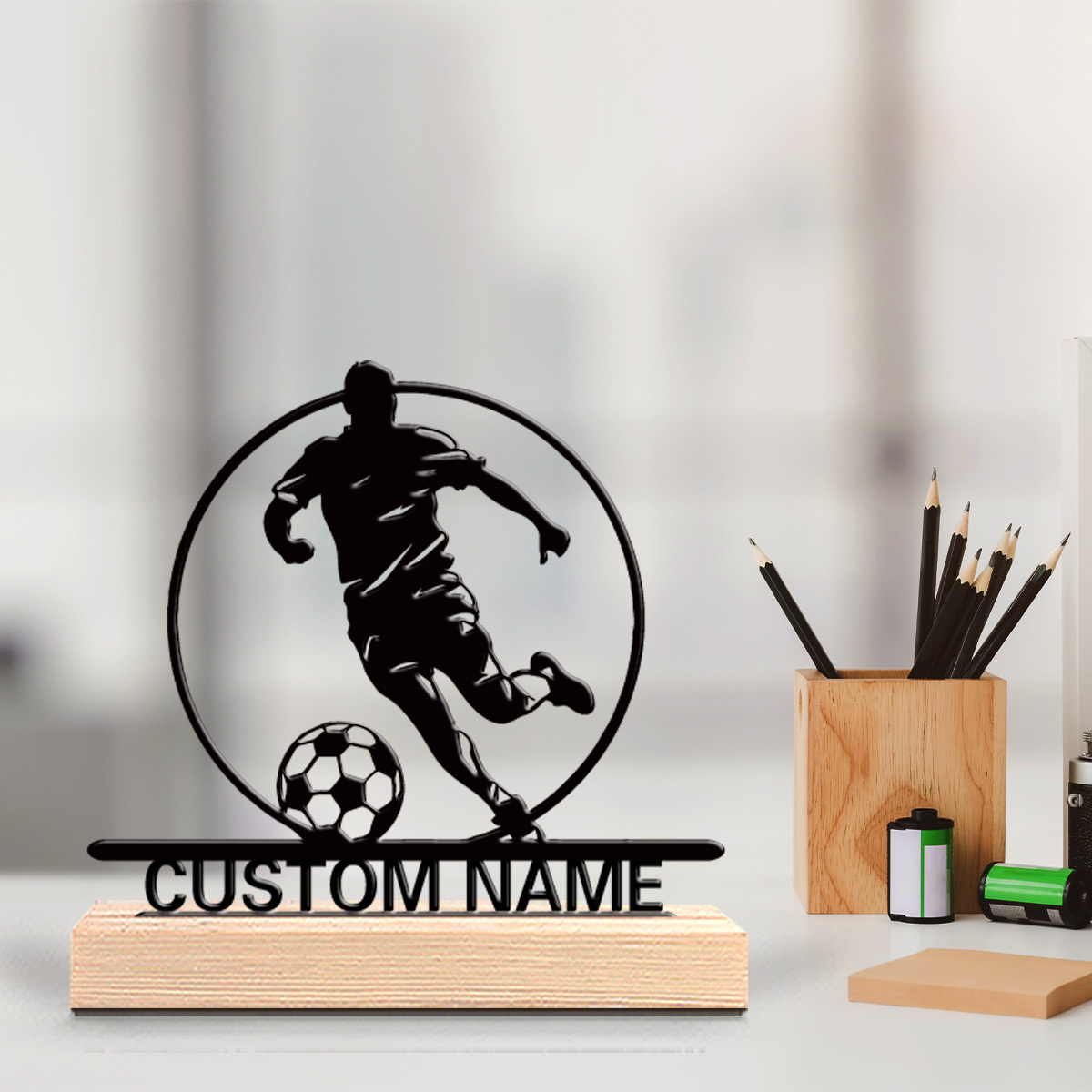 Industrial Laser Marker - Металлическая статуэтка футболиста на заказ с
